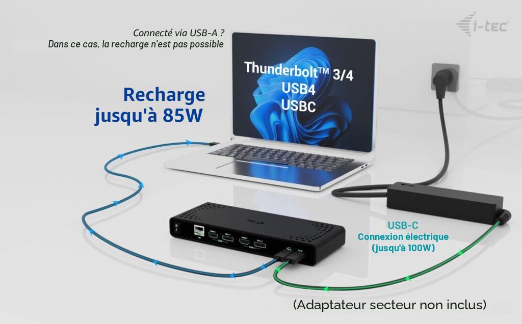 I-Tec Universal Dual 4k Display Docking Station + Power Delivery 85w (I-Tec Universal Dual 4k Dock - Power Delivery 85w)