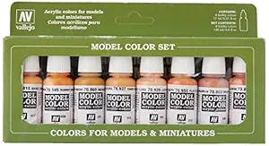 Vallejo Face/Skin Colors Paint Set, 8-Colors, 17ml