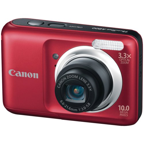 Canon Powershot A800 10 MP Digital Camera with 3.3x Optical Zoom (Red)