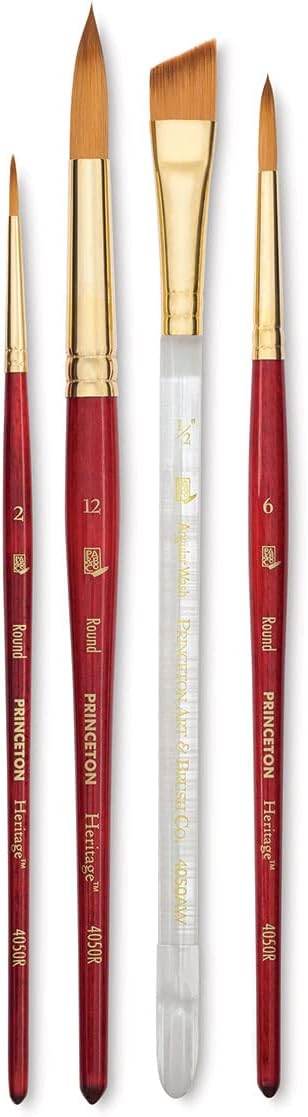Princeton Heritage Synthetic Sable Brush Set - 4 pieces