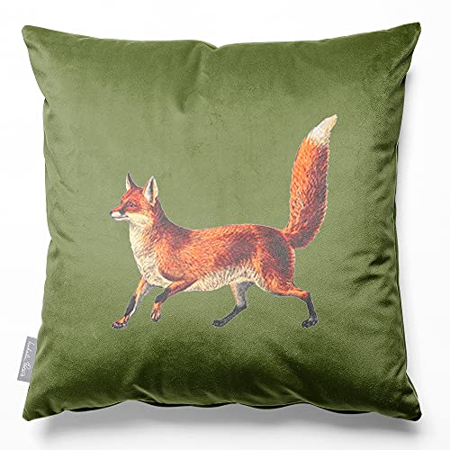 Izabela Peters Cushions With Covers Included, Filled Cushion, Eco-Friendly Velvet Cushions, 45 cm, Fox - Sage, Chair Cushions, Sofa Cushions, Seat Cushions, Large Cushions
