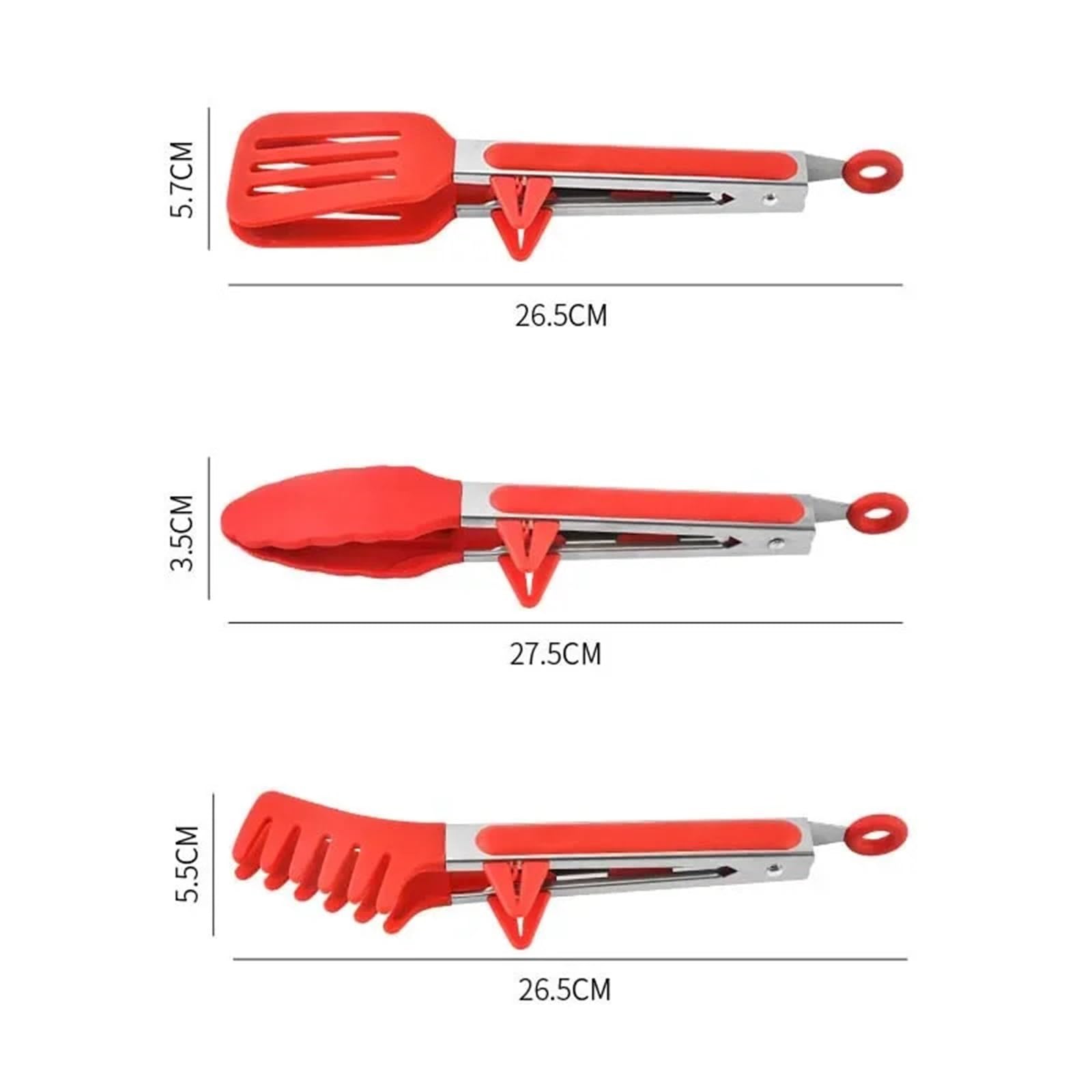 Szczypce kuchenne, Szczypce 3 szt. Wielokolorowe, nierdzewne, nylonowe, silikonowe, antypoślizgowe klipsy do sałatek BBQ(Green 3pcs)
