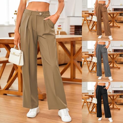 Pantalon palazzo femme élégant en tissu plissé style marlene fluide - 2
