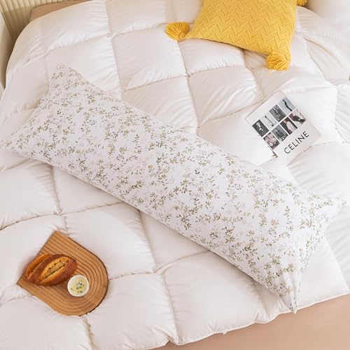 Image of ECOCOTT 100% Washed Cotton Pillowcase for Hair and Skin Linen Feel Soft Comfortable Breathable 1 Pcs Pillow Case with Envelope Closure Body Size (20 inchx54 inch)
