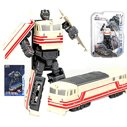 Tiydiygo Train Transformer Toys,Retro Train Modern High-Speed Rail Model Robot Transforming Toys Action Figures Toys for Kids Boys Girls Age 3 4 5 7 8 9 10 11 12 (Yellow), One size