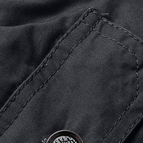 Men's Cotton Full Elastic Waist Cargo Hiking Shorts Relaxed Fit Drawstring Casual Bermuda Short with Zip Pockets4