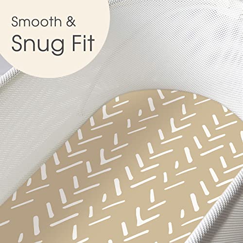 Image of Stretchy Ultra Soft Fitted Bassinet Sheets Set 2 Pack, Cradle Sheet Universal Fit for Rectangle, Oval, or Hourglass Bassinet Pad /Mattress Safe and Snug, Stylish Cute Rainbow Print for Baby