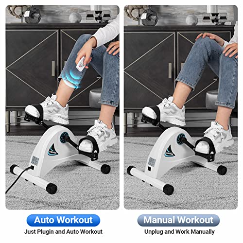 Lubbygim Motorized Mini Exercise Bike Pedal Exerciser For Seniors Rehab Training, Electric Under Desk Bike Peddler Exerciser For Seniors Arm/Leg Fitness & Physical Therapy #TOP2