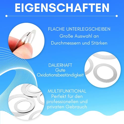 PlasmaGal - M26 x 37 x 0,1-100 Stück - Passscheiben DIN 988 Hochwertige Ausgleichsscheiben und Distanzscheiben für präzisen Einsatz und sicheren Halt – Ideal für Heimwerker und Profis