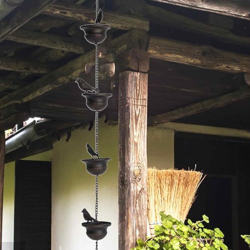 Rocita Regenwasserkette | Dachrinnenkette Regenablaufkette | Hängende Regenkette, Regenglocken, Regenkette Dachrinnendekoration Zum Ableiten Von Wasserfür Den Regenfänger Im Freie