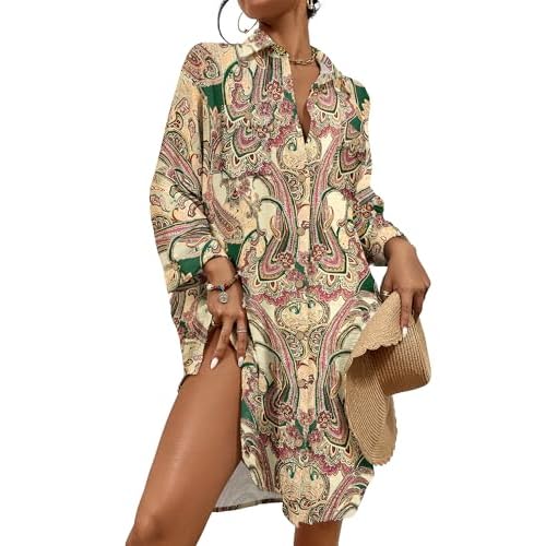 Bsubseach Womens Modern Swimsuit Cover Up Blouse Button Down Shirt Dresses Tops