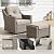 CHITA 4 Pieces Wicker Patio Furniture Set, Outdoor Conversation Set with 2 Pieces Rattan Rocking Swivel Chairs, 3-Seater Sofa, Coffe Table