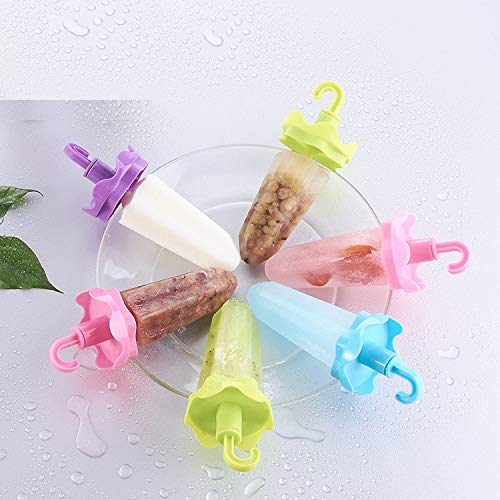 Dayish Resuable 6 Mold Ice Candy Stick Popsicle Mold & Kulfi Frozen Stick Ice Cream Pop Yogurt Jelly Lolly Maker Tray Mould (Umbrella Shape Candy)