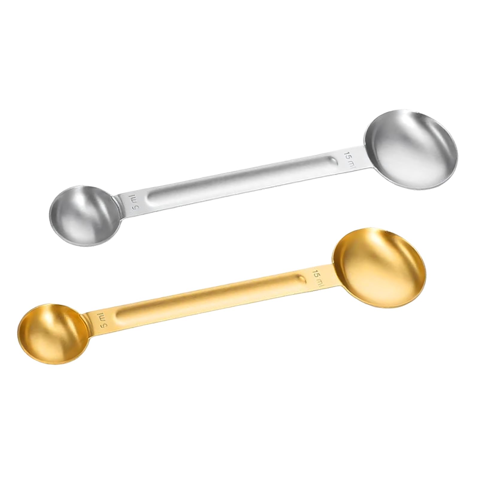 BWANGIAO 2pieces Stainless Steel Coffee Scoops Set For Baking With Long Handle And Measurement Marks Measuring Spoon