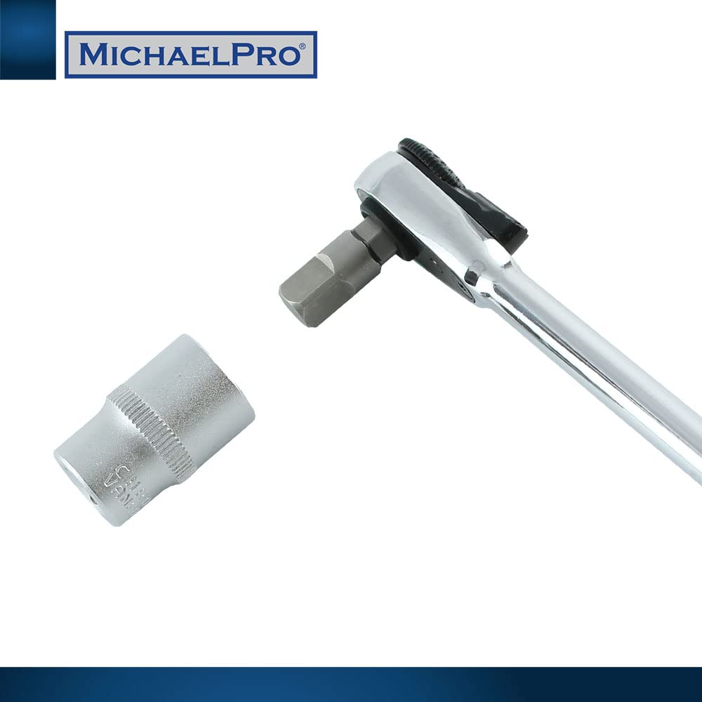 MichaelPro MP012005RD 1/4" Micro Bit Ratchet, Mini High Torque Screwdriver, 17-in-1 Close Quarter Ratchet with Bits, Flutes and Adapter - Image 4