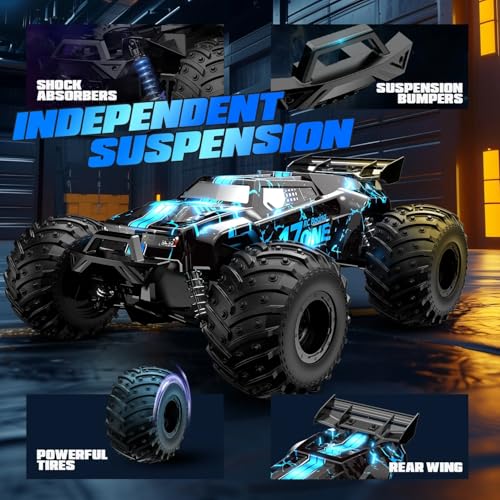 Image of Jack Royal 20+ mph High Speed Glowing RC Car with Body Lights & Headlights Supersonic Hobby Rc Car, Remote Control Off-Road Truck, Rc Trucks with Rechargeable Batteries