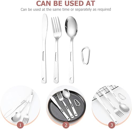 Miniatura 5 de Yardwe 1 juego de cubiertos de acero inoxidable utensilios de acero inoxidable tenedor cuchara filete vajilla espejo pulido apto para lavavajillas