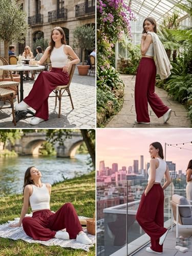 Image of GRECIILOOKS High Waist Polycotton Trousers for Women - Flared Parachute Pants with Side Pockets | Casual Travel Cargo Pants (Available in Plus Size and Value Pack)