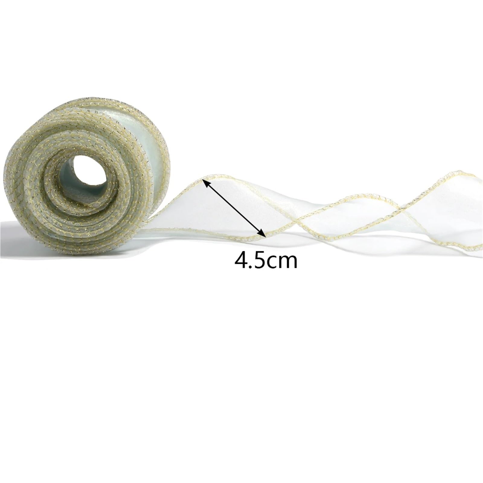 Chiffonband 5 Yards/Packung Fischschwanz-Garnband Chiffon gewellte Bänder for DIY-Blumenstraußverpackungen Hochzeitsfeier-Dekorationszubehör Bouquet da Sposa(Color03)