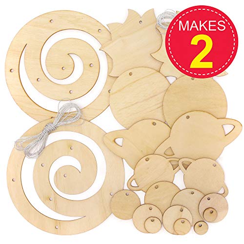 Baker Ross AR676 Houten mobiel"zonnesysteem" voor kinderen – voor knutselwerk en decoraties (2 stuks),hout - Afbeelding 3