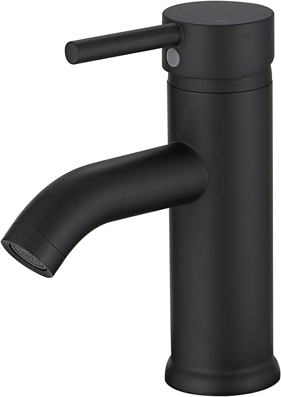 WENTCCION Bathroom Faucet Matte Black Single Handle Single Hole Modern Faucet for Sink, Vanity Lavatory Basin Tap with Supply Line