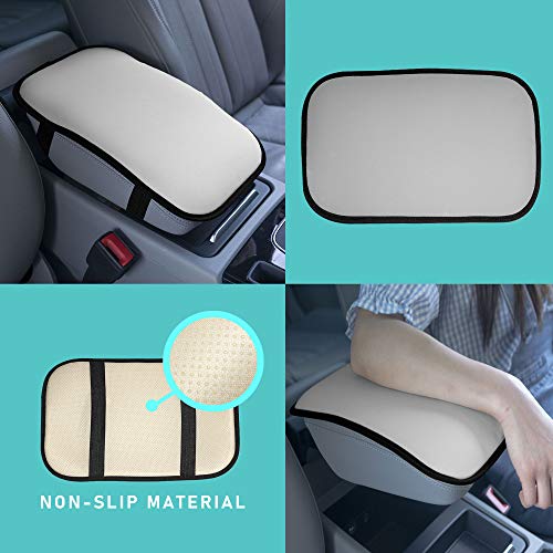 Image of FH Group Neosupreme Gray Flat Pattern Center Console Pad - Water-Resistant Armrest Cover Protector for Cars, SUVs & Trucks
