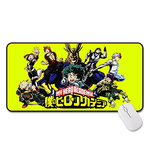 Pudra Anime Mouse Pad My Hero Academia Todoroki Mousepad Waterproof Anime Desk Mat for Desktop Laptop Office 15.8x31.5 inches, Large