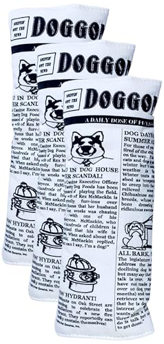 Pet Qwerks Plush Interactive Dog Toys - Newspaper Squeaker Toy - 10 in,Large Breeds (Pack of 3)