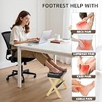 Double Step Foot Rest for Under Desk at Work, Wooden Under Desk Footrest with Non-Slip EVA Stepping Surface, Ergonomic Foot Stools for Under Office Desk, Enhances Posture,Home Office Gaming - Image 5