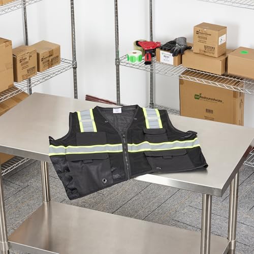Image of Restaurantware Reflective Safety Vest 20 Count 29.213 x 30.315 Inches High Visibility Multi-Pocket Zipper Front Safety Vest