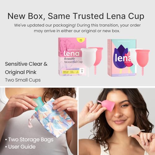 Image of Lena Soft & Sensitive Ultra-Soft Menstrual Cups 2-Pack Set (Small) Medical-Grade Silicone Period Cups for Women, Beginner-Friendly, 12-Hour Leak-Free Comfort & Feminine Care