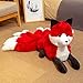 YMQKX 26-63 cm Bello Carino Bianco Rosso Nove Code Volpe Giocattoli di Peluche Animali di Peluche Bambole Kitsune a Nove Code Regali creativi per Ragazze 26x56 cm B