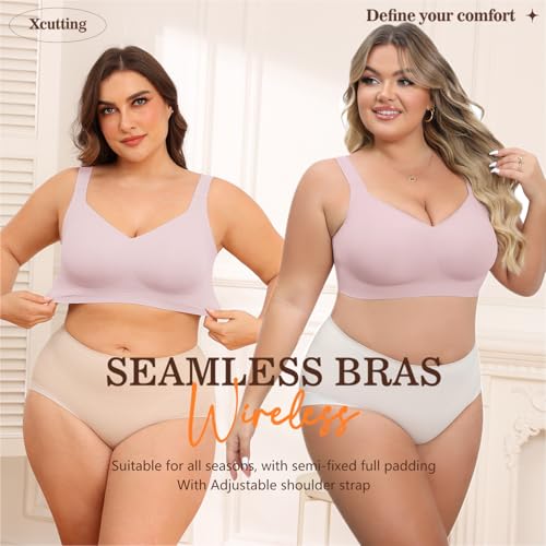 Image of Xcutting Women Wirefree Bras for Women Full Coverage No Underwire Everyday Bras Comfortable Wireless Padded Bras