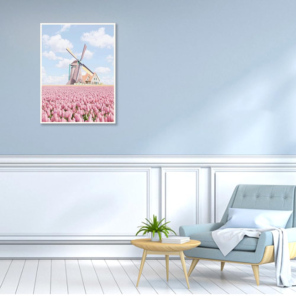 DCIDBEI 40 x 50 cm 5D Pittura con Diamanti Farfalla, Fai Da Te Diamond Painting Strada dei Fiori per Bambino, Artigianato Arte Decorazione da Parete Soggiorno Ufficio per Adulti