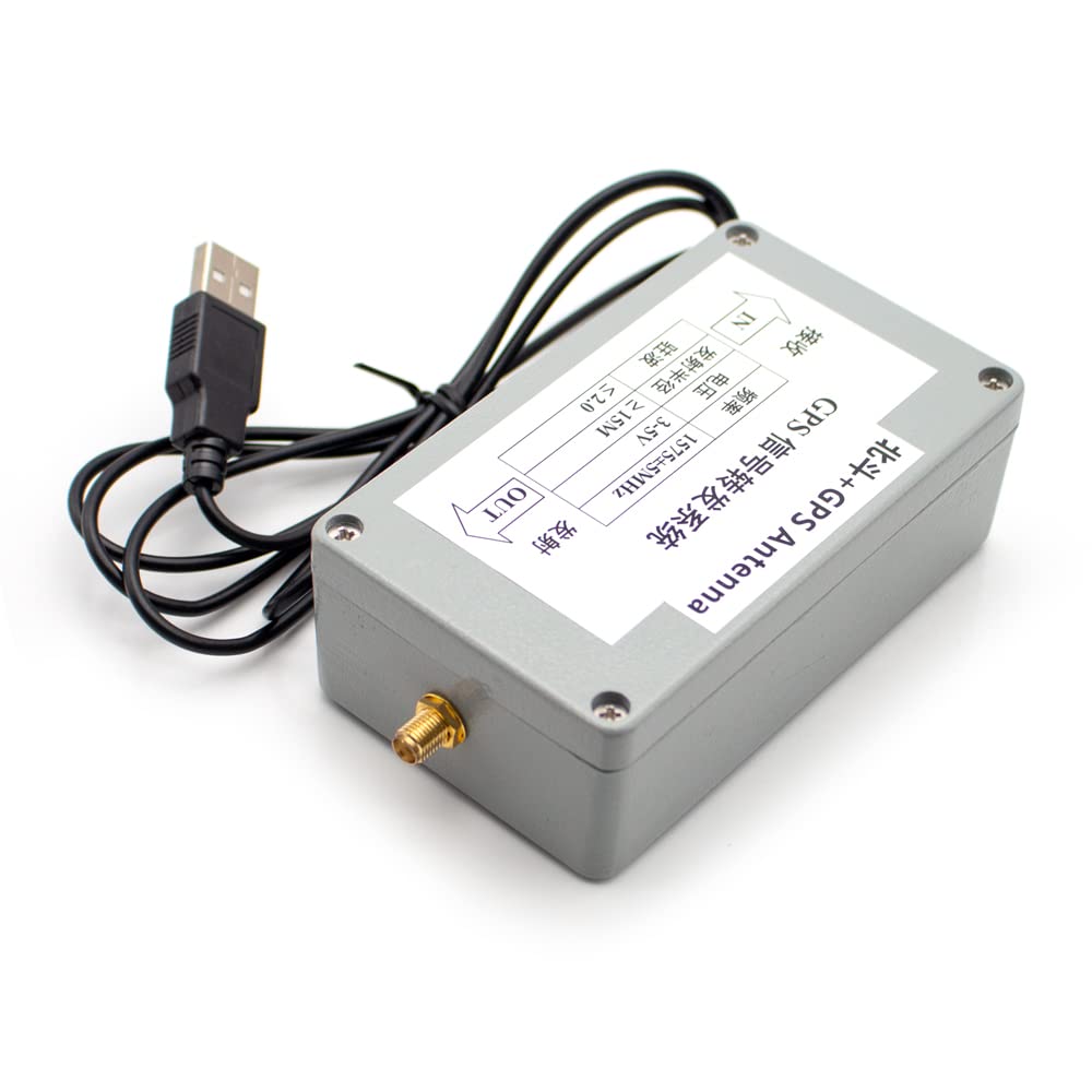 Toplionace Kit Completo di Trasferimento Amplificatore di Segnale Ripetitore di Segnale GPS per Interni L1 BD2 con Antenna Ricevente a Fungo da 15M