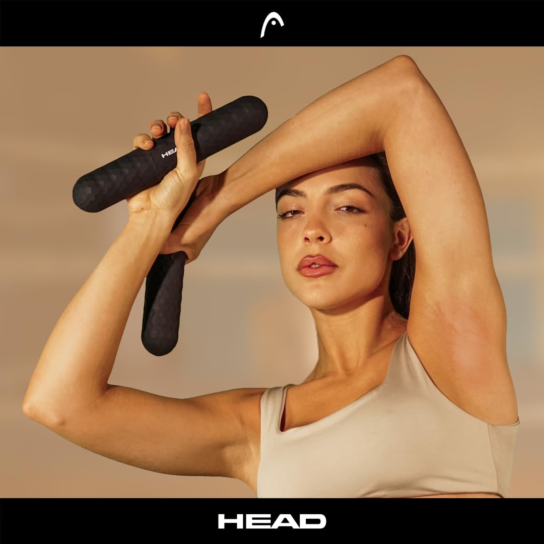 HEAD - Manubri Dumbbell per Home Fitness. Coppia di Pesi da 2 kg ciascuno. Adatti per Uomo & Donna. Colore Grigio. Copertura Siliconica Antiscivolo. Forma Cilindrica