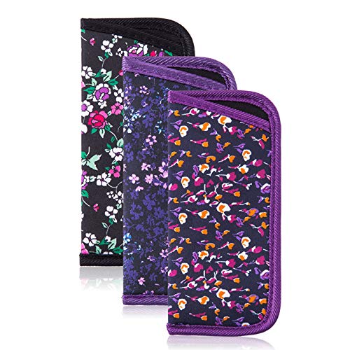 Image of TRIUMPH VISION 3 Pack Reading Glasses Pouch Soft Case Eyeglass Sleeve Slim | Alternative to Bulky Case in bag, Lightweight Lined Padded Protect Optical lens Slip in, Cute Pattern Portable for Daily Use