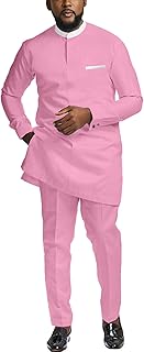 African Suit for Men 2 Piece Set Shirt Pants Dashiki Outfits Nigerian Wedding Attire