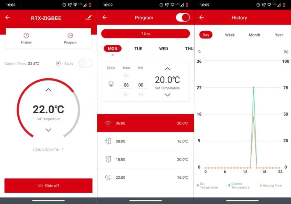 Cabezal termostático RTX x4 + ZigBee WiFi Gateway TUYA Set compatible ZigBee 3.0 y Tuya Smart Life, control inteligente