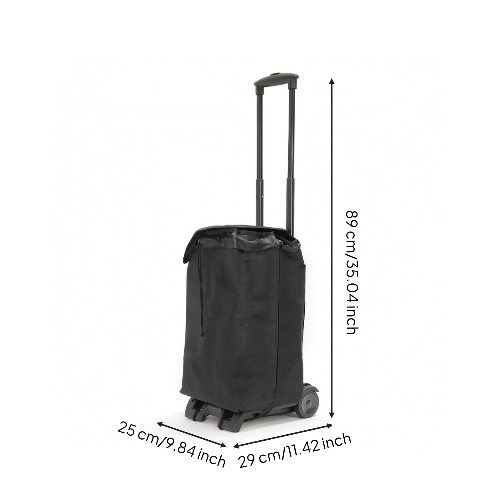 Sharplace Einkaufswagen Klappbar Einkaufsroller Einkaufskarre Transportwagen mit Abnehmbarer Tasche Oxford Wasserdicht Kompakt Zusammenfaltbar Leichtgängig Zwei, with Black Bag