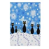 WIHVE Winter Holiday Decor Garden Flag Christmas Black Cat Snowflake Vertical Double Sided Yard Flag