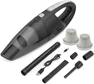 Portable Car Vacuum Cleaner High Suction Handheld Auto Vacuum for Interior Detailing Cordless & Powerful Mini Vacuum for Car, Truck, SUV Compact, Lightweight & Easy to Use.