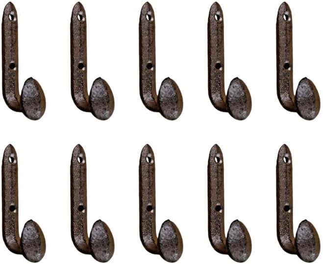MIDWEST CRAFT HOUSE Paquete de 10 ganchos de hierro fundido para abrigos, ganchos de árbol de pasillo, ganchos de utilidad, ganchos decorativos,
