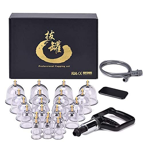 Muchoo Cupping Set Professional Chinese Acupoint Cupping Therapy Sets Suction Hijama Cupping Set With Vacuum Magnetic Pump Cellulite Cupping Massage Kit 22-Cup #TOP3