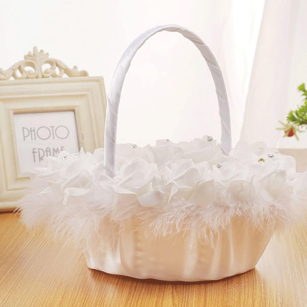 Lace Etiquette Flower Girl Hand Baskets Princess Bridesmaid Festive Home Decoration Sub