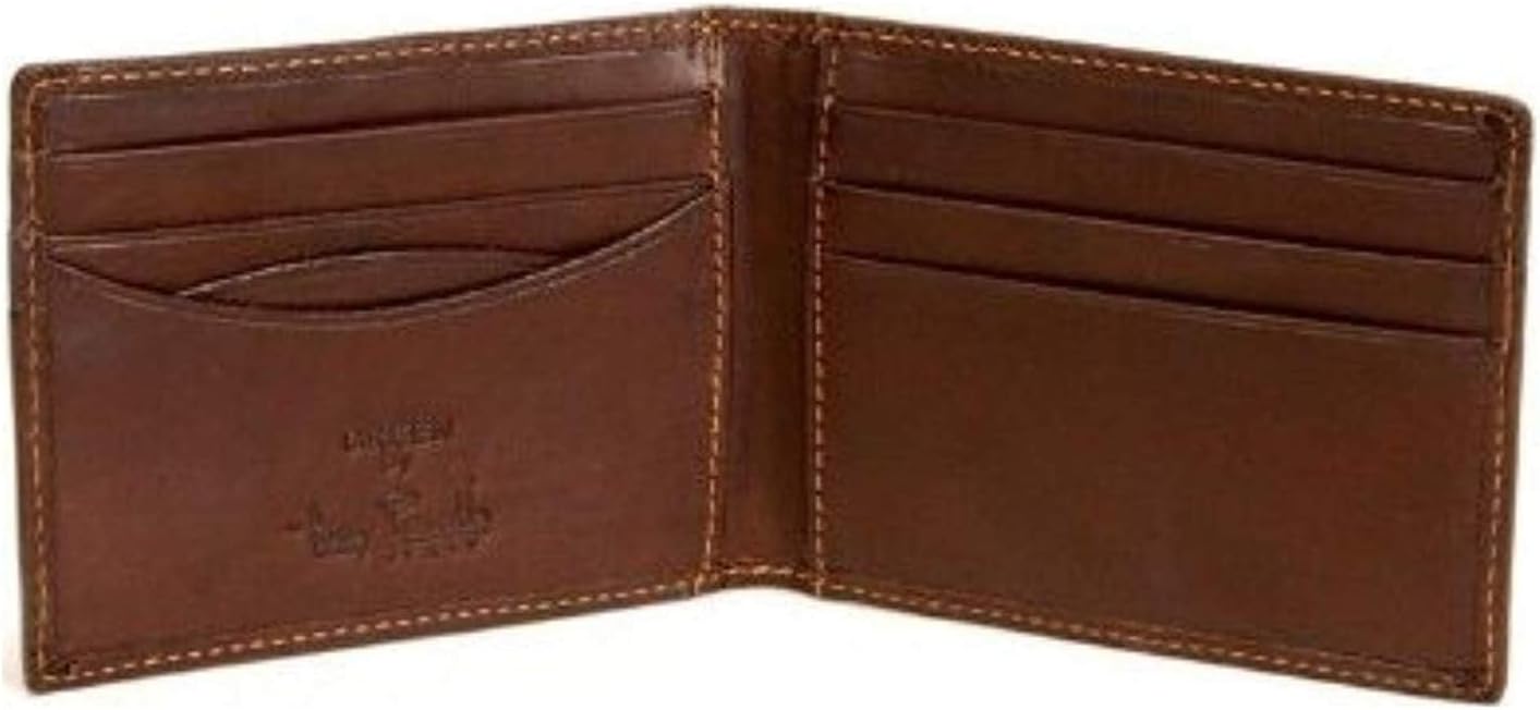Tony Perotti CUSTOM PERSONALIZED INITIALS ENGRAVING Mens Italian Cow Leather Front Pocket Bifold Credit Card Wallet in Brown