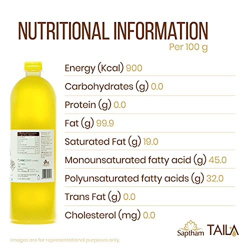Image of Saptham 100% Wood PressedCold Pressed Groundnut Oil |Mungphali Oil |100% Naturtal |Farm extracted| Kaachi Ghani | No GMO(250 ML)