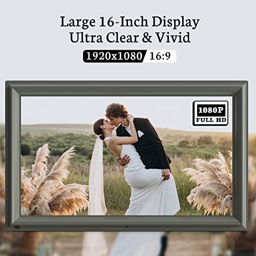 Bsimb 16-Inch 32Gb Fhd Large Wifi Digital Picture Frame 1920 X 1080 Ips Touch Screen Smart Photo Frame, Auto-Rotate, Wall-Mounted, Easy To Share Photos And Videos Via App&Email, Gift For Grandparents #TOP3