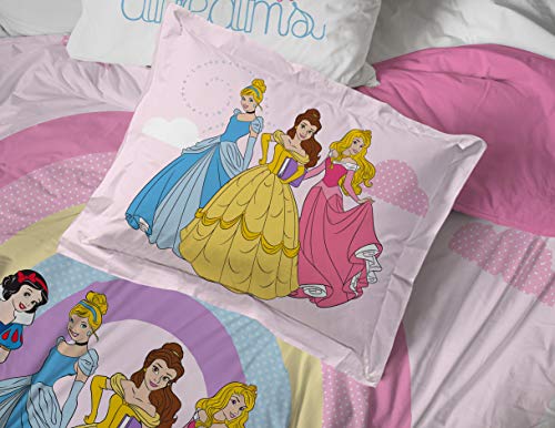 image for Jay Franco Disney Princess Rainbow 7 Piece Full Bed Set - Includes Com