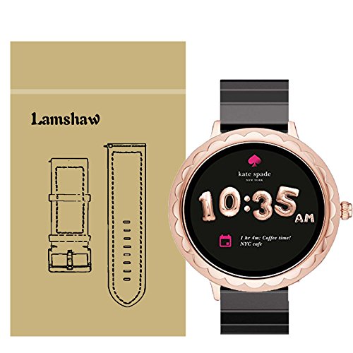 for Kate Spade Scallop Band, Lamshaw Stainless Steel Metal Replacemet Straps for for Kate Spade Scallop/Kate Spade Scallop 2 Touchscreen Smartwatch (Black)